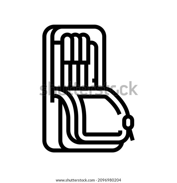 pencil pouch line icon vector. pencil\
pouch sign. isolated contour symbol black\
illustration