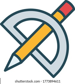 Pencil with Protector Concept Vector Color Icon Design, Office Stationery Supplies Symbol on White background