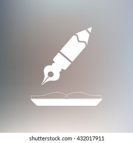 pencil quill on the book, vector illustration