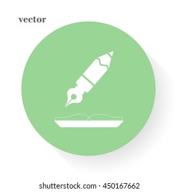 pencil quill on the book, vector illustration
