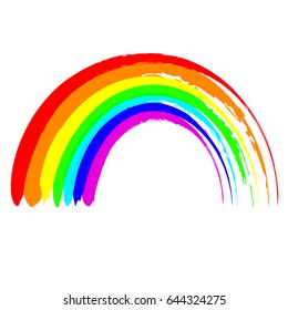 Pencil rainbow, a texture of a dry brush and a pencil