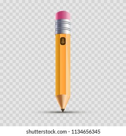 Pencil. Realistic 3d pencil icon. Vector illustration.