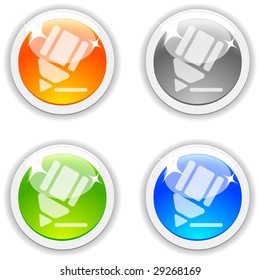  Pencil realistic buttons. Vector illustration.