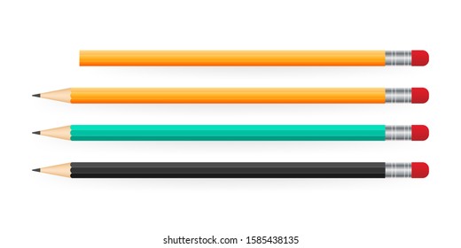 Pencil in a realistic style for various web sites. Vector stock illustration.