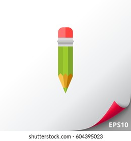 Pencil with Red Eraser Icon