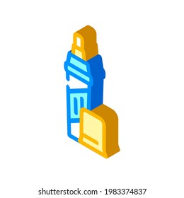 pencil for removing scratches isometric icon vector. pencil for removing scratches sign. isolated symbol illustration