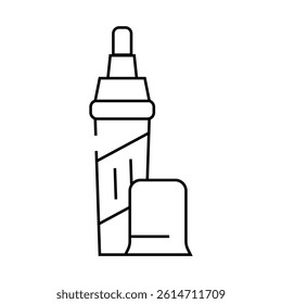 pencil for removing scratches line icon vector. pencil for removing scratches sign. isolated contour symbol black illustration