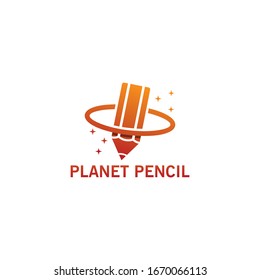 Pencil With Ring and Star Logo Template Design