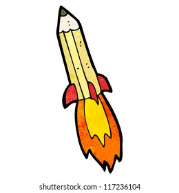 pencil rocket cartoon