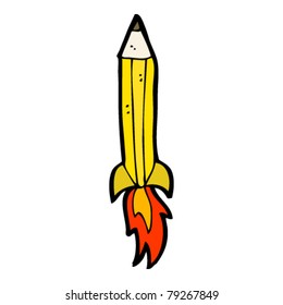 pencil rocket cartoon