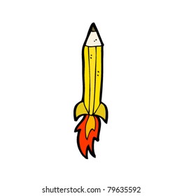 pencil rocket cartoon