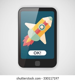 pencil rocket flat icon with long shadow,eps10