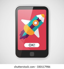 pencil rocket flat icon with long shadow,eps10
