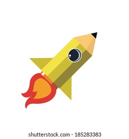 pencil rocket icon