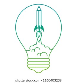 pencil rocket start up in bulb