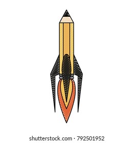 Pencil rocket start up symbol