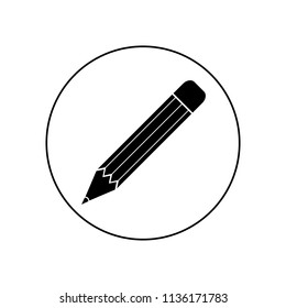 Pencil, round icon, logo