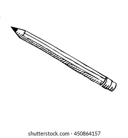 Pencil With A Rubber - Drawing