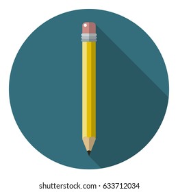 pencil with rubber end. flat style. vector illustration eps-10
