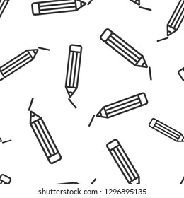Pencil with rubber eraser icon seamless pattern background. Highlighter vector illustration. Pencil symbol pattern.