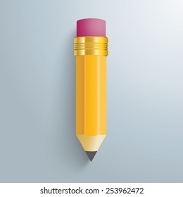 Pencil with rubber on the gray background. Eps 10 vector file.