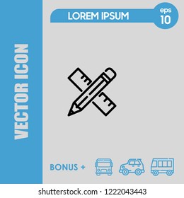 Pencil rule icon vector