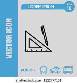 pencil rule icon vector