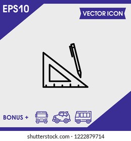 pencil rule icon vector