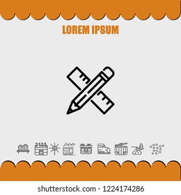 Pencil rule icon vector