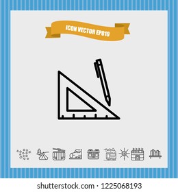 Pencil rule icon vector