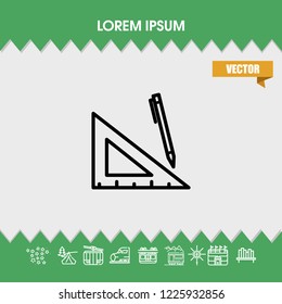 Pencil rule icon vector