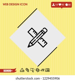 Pencil rule icon vector