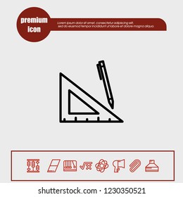 Pencil rule icon vector