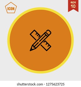 Pencil rule icon vector