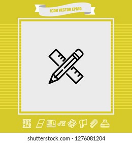 Pencil rule icon vector