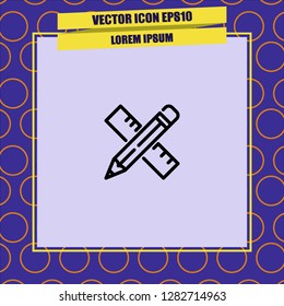 Pencil rule icon vector