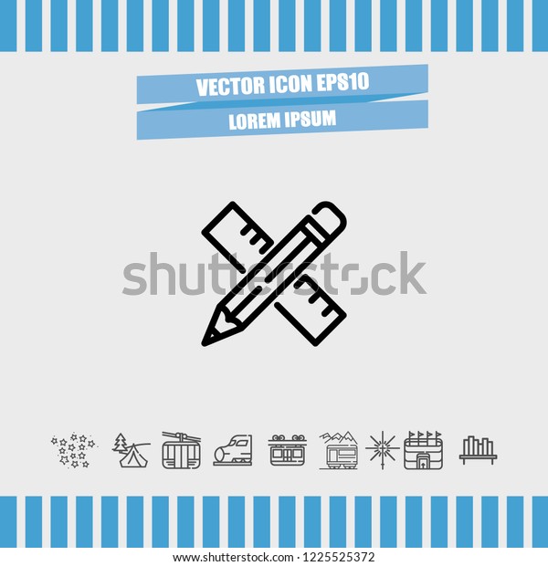 Pencil Rule Icon Vector Stock Vector (Royalty Free) 1225525372 ...