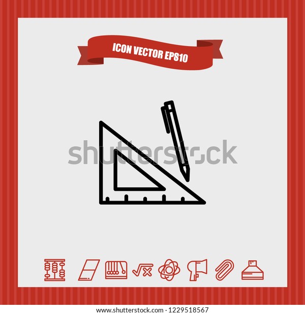 Pencil Rule Icon Vector Stock Vector (Royalty Free) 1229518567 ...