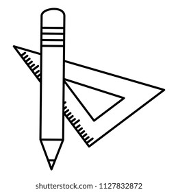 Pencil Rule School Stock Vector (royalty Free) 1127832872 