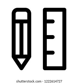 Pencil and ruler