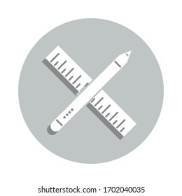 pencil, ruler badge icon. Simple glyph, flat vector of Business icons for ui and ux, website or mobile application