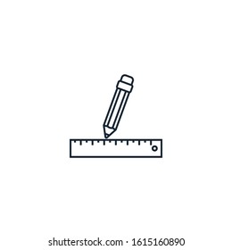 Pencil & ruler creative icon. From Stationery icons collection. Isolated Pencil & ruler sign on white background