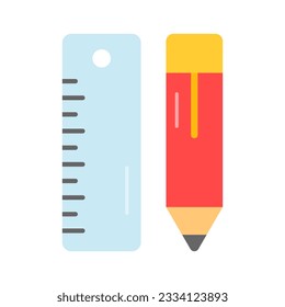 Icono de las herramientas de dibujo, vector de herramientas de diseño de lápiz y regla