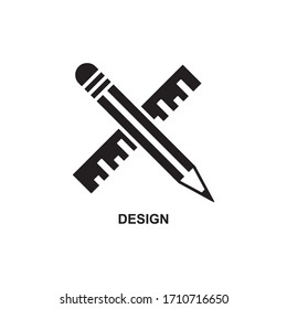 PENCIL AND RULER DESIGN ICON , DRAWING ICON VECTOR