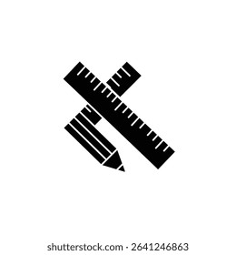 Pencil and ruler design icon measurement tool.