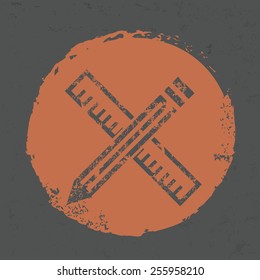 Pencil and ruler design on grunge background, grunge vector