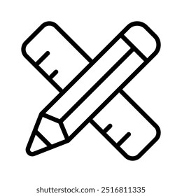 Lápiz y Regla, herramientas de dibujo, diseño de iconos de papelería