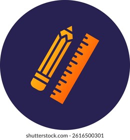 Pencil And Ruler Glyph Circle Gradient Icon