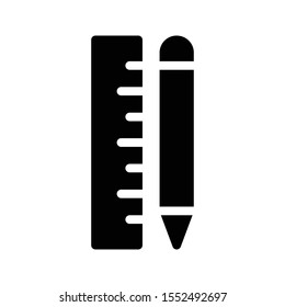 pencil ruler glyph flat icon