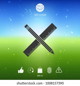 Pencil and ruler icon.